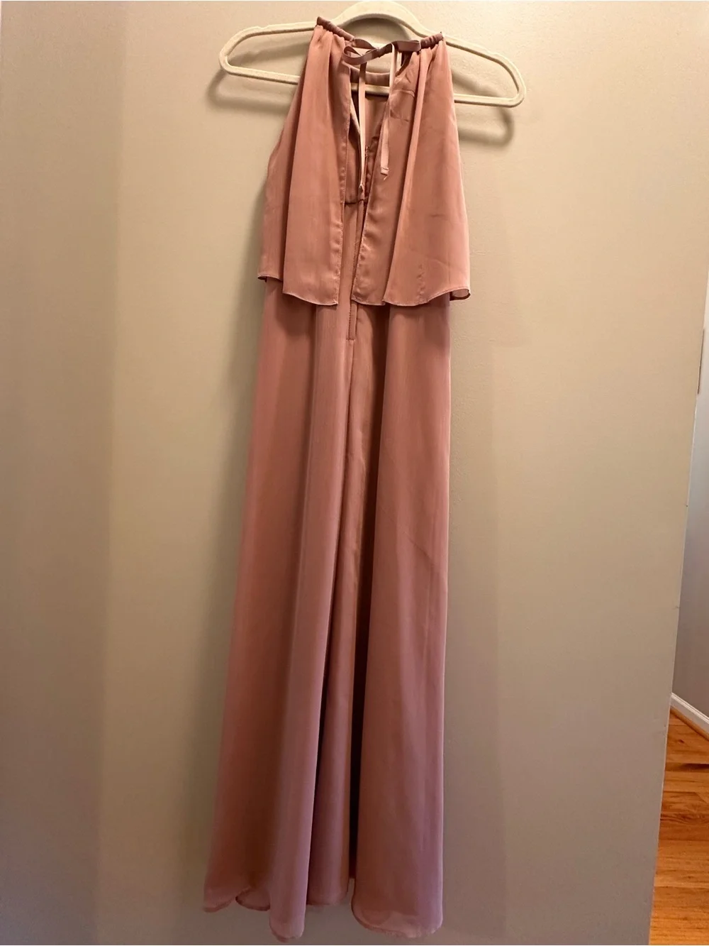 David’s Bridal Flounced Crinkle Chiffon Girls Dress - Picture 5 of 6